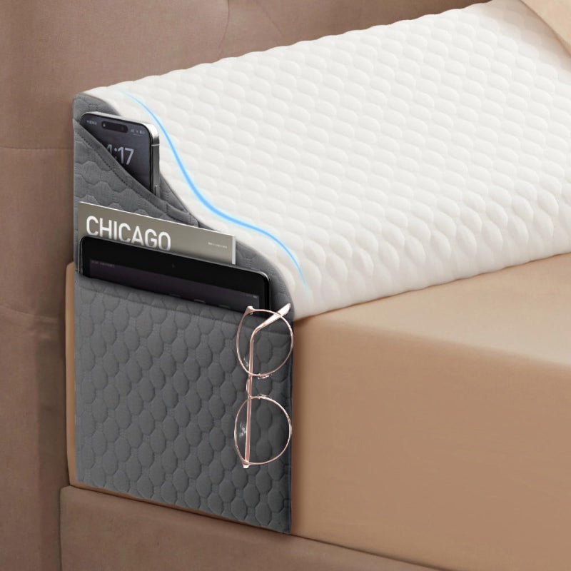 King Size Bed Wedge Pillow Headboard Pillow Wedge for Headboard Gap08 Mattress Gap Filler Wedge Stop Items Falling and Get Quality SleepErgonomic Design NonSlip Breathable76X10X6